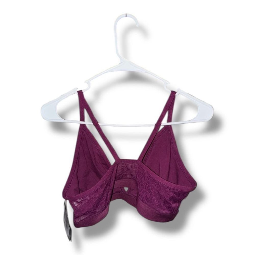 Maidenform Bralette NWT Magenta Triangle Stretch Lace Wirefree Pullover Size XL🍭 - Picture 14 of 16